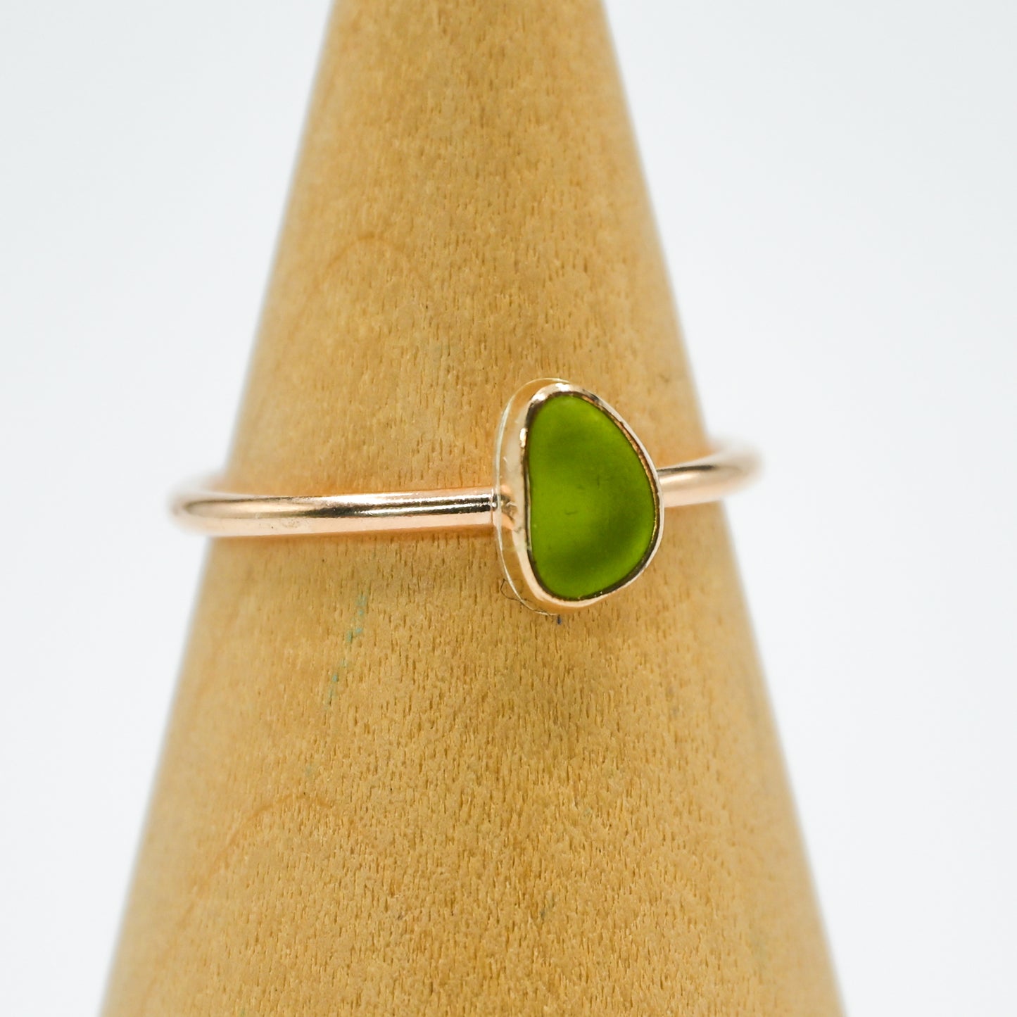 Gold fill lime sea glass size 8.25