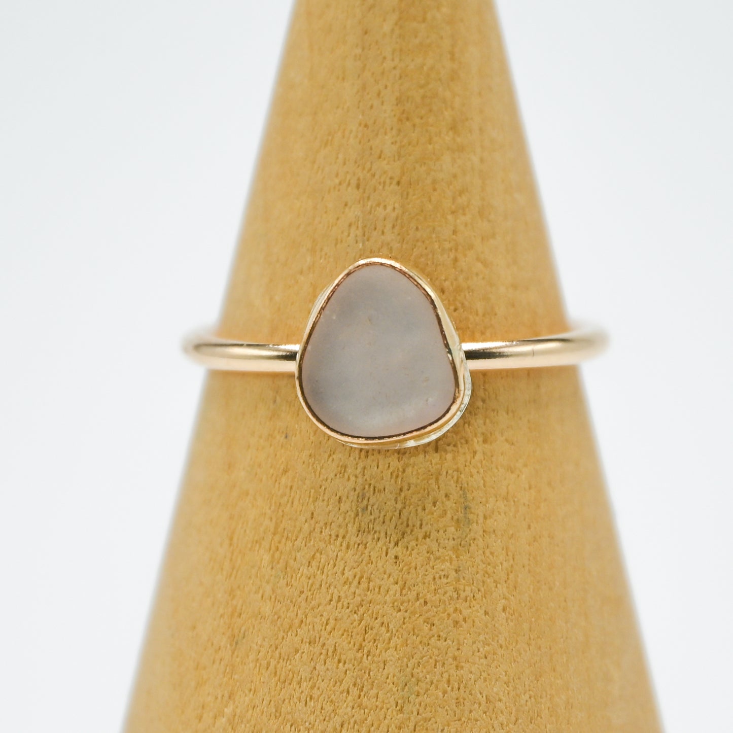 Gold fill pink sea glass size 8.25