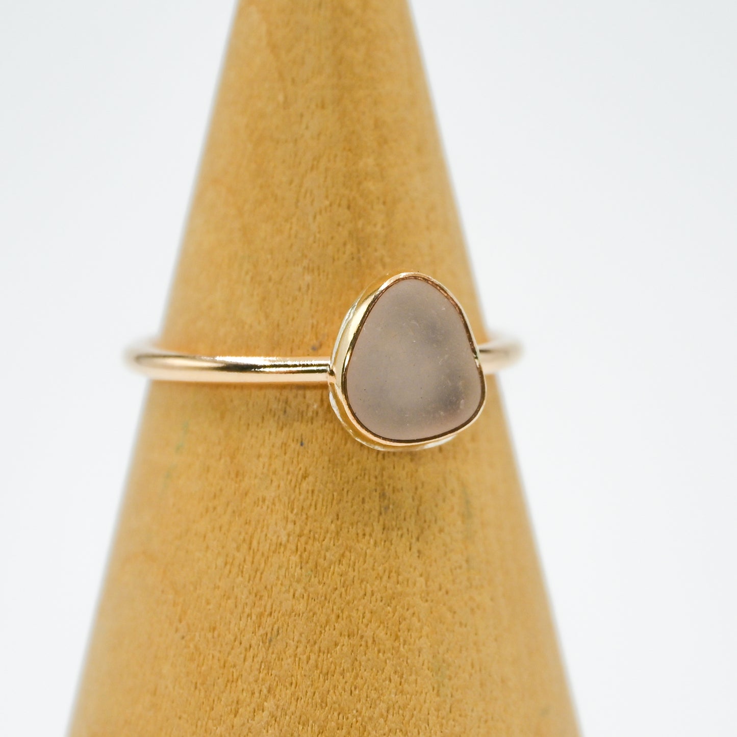 Gold fill pink sea glass size 8.25