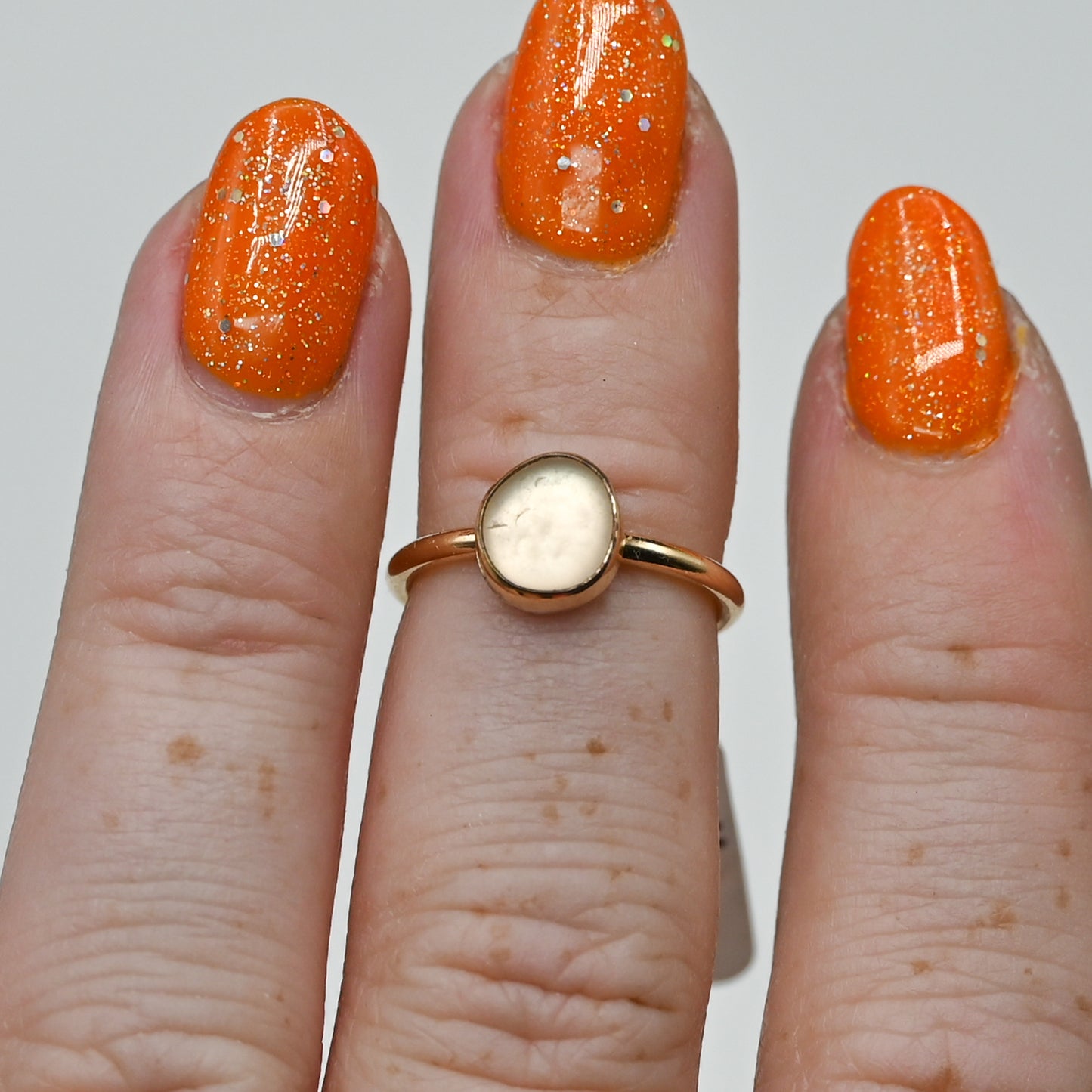 Gold fill pink sea glass size 4