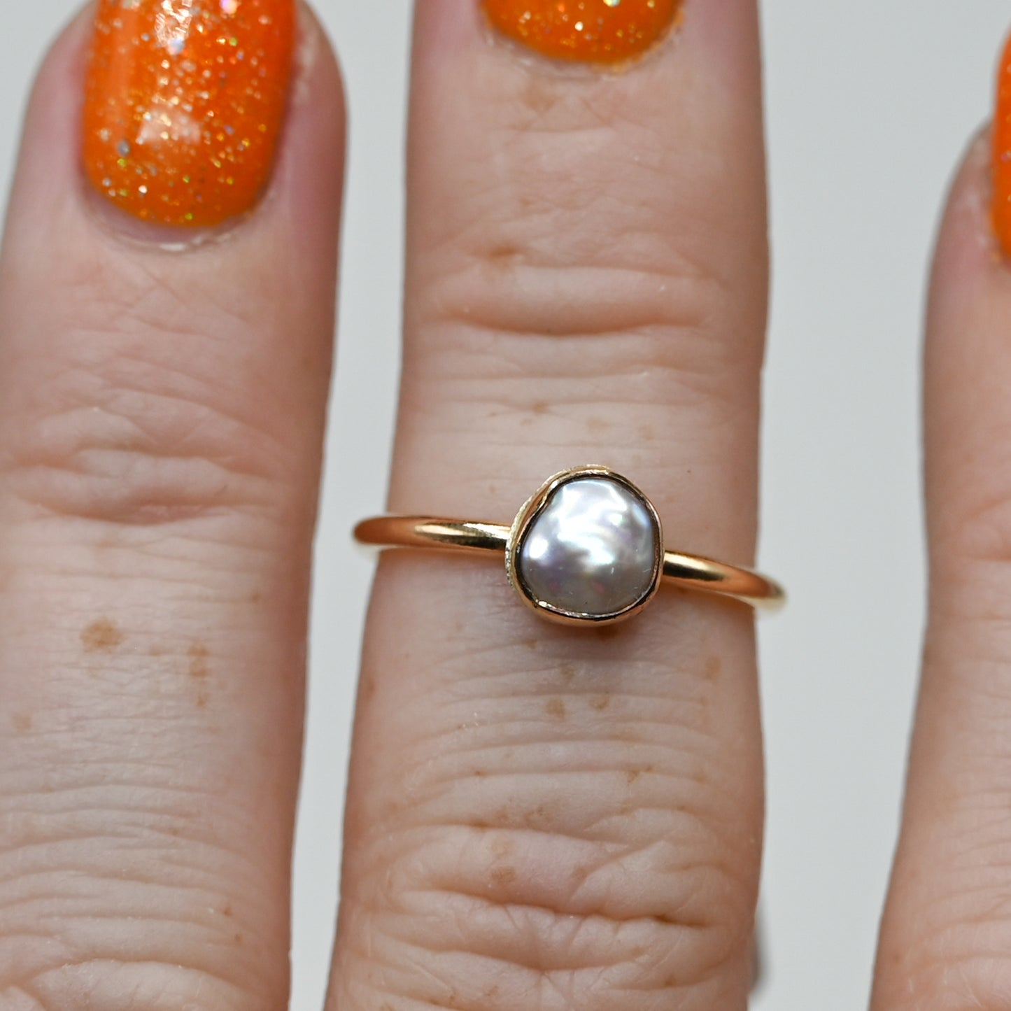 Gold fill keshi pearl size 5.5