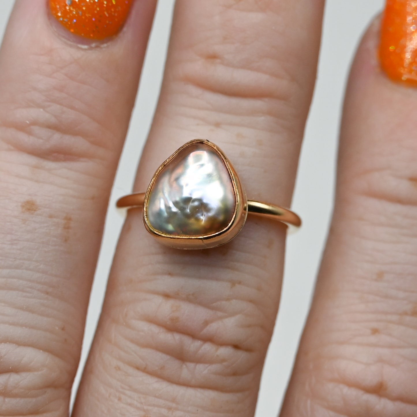 Gold fill keshi pearl size 6