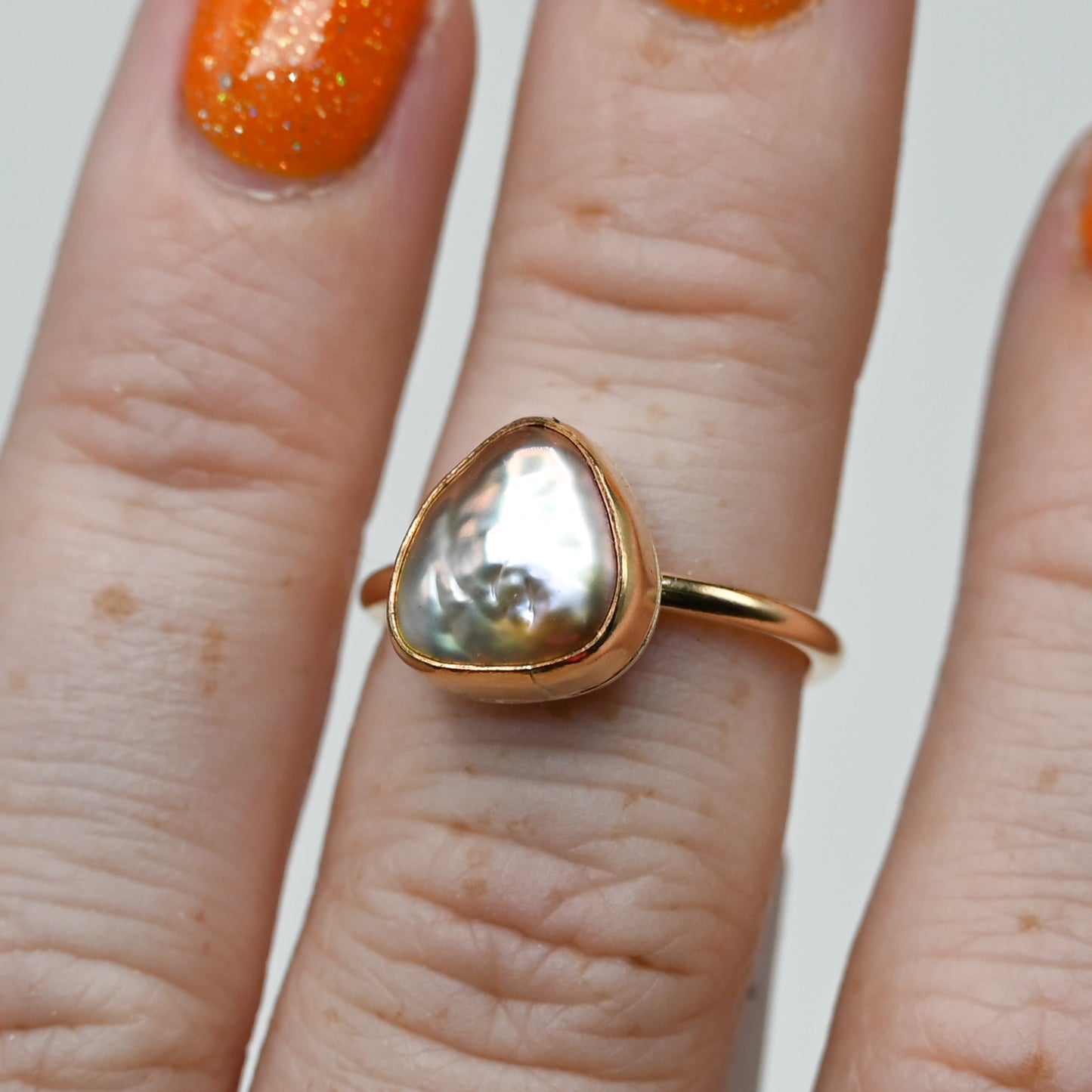 Gold fill keshi pearl size 6