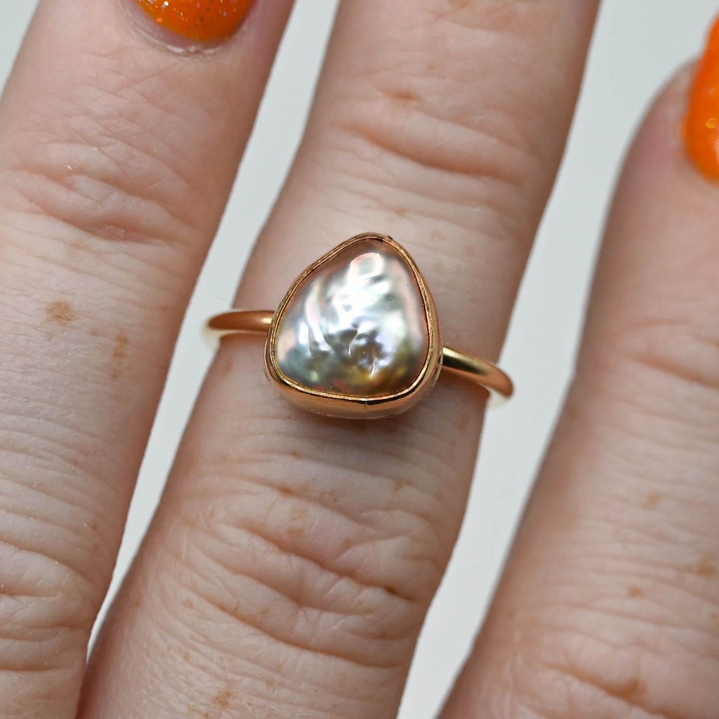 Gold fill keshi pearl size 6