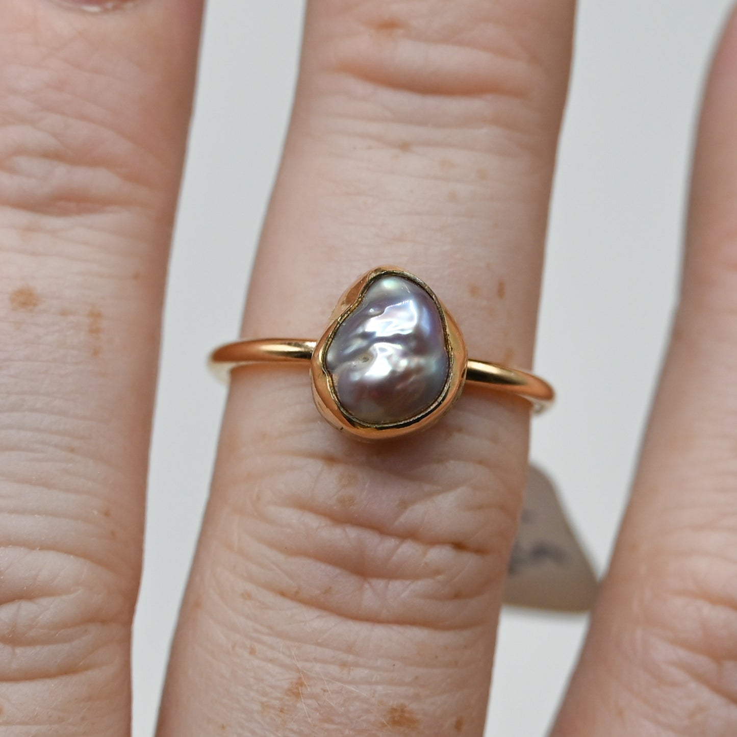 Gold fill keshi pearl size 6.5