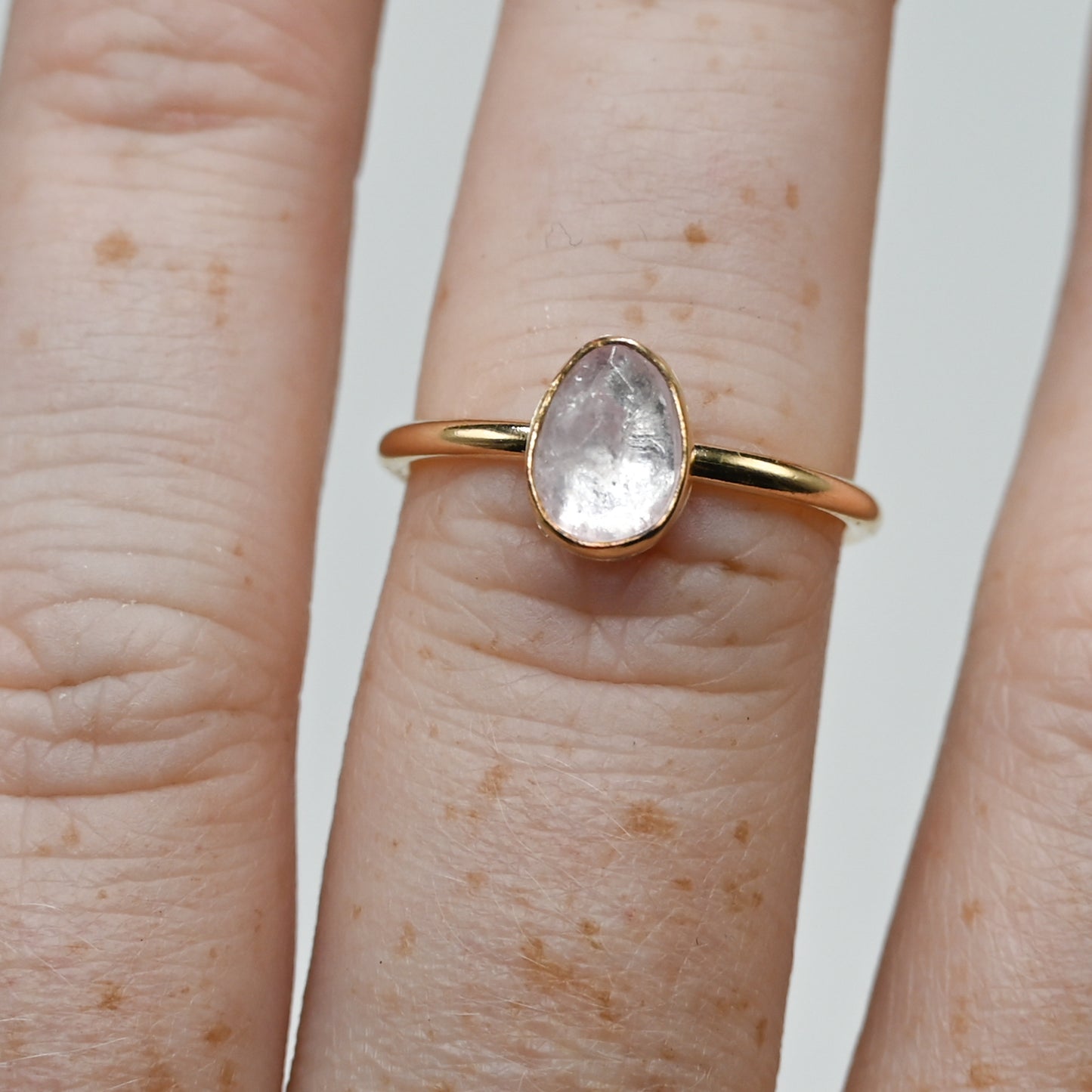 Gold fill rose cut morganite size 6.75