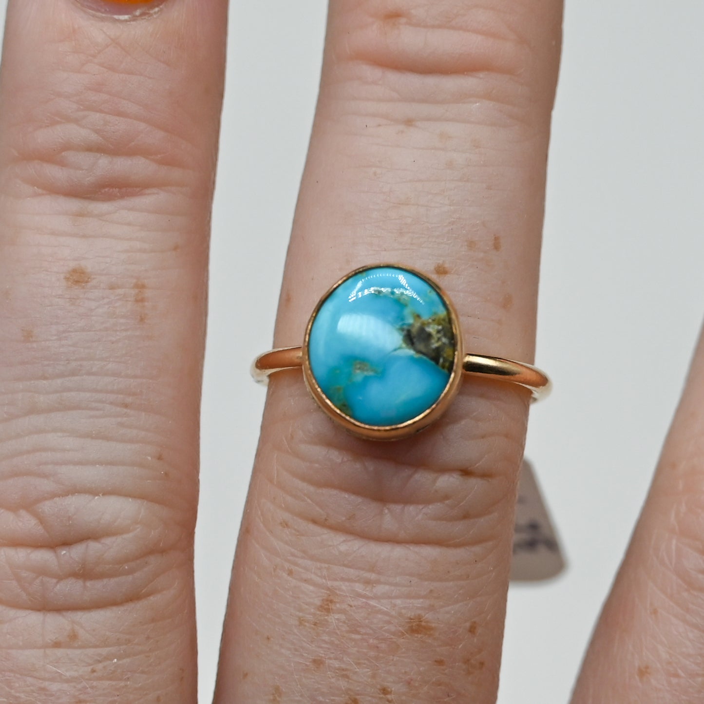 Gold fill AZ south hill turquoise size 6.75