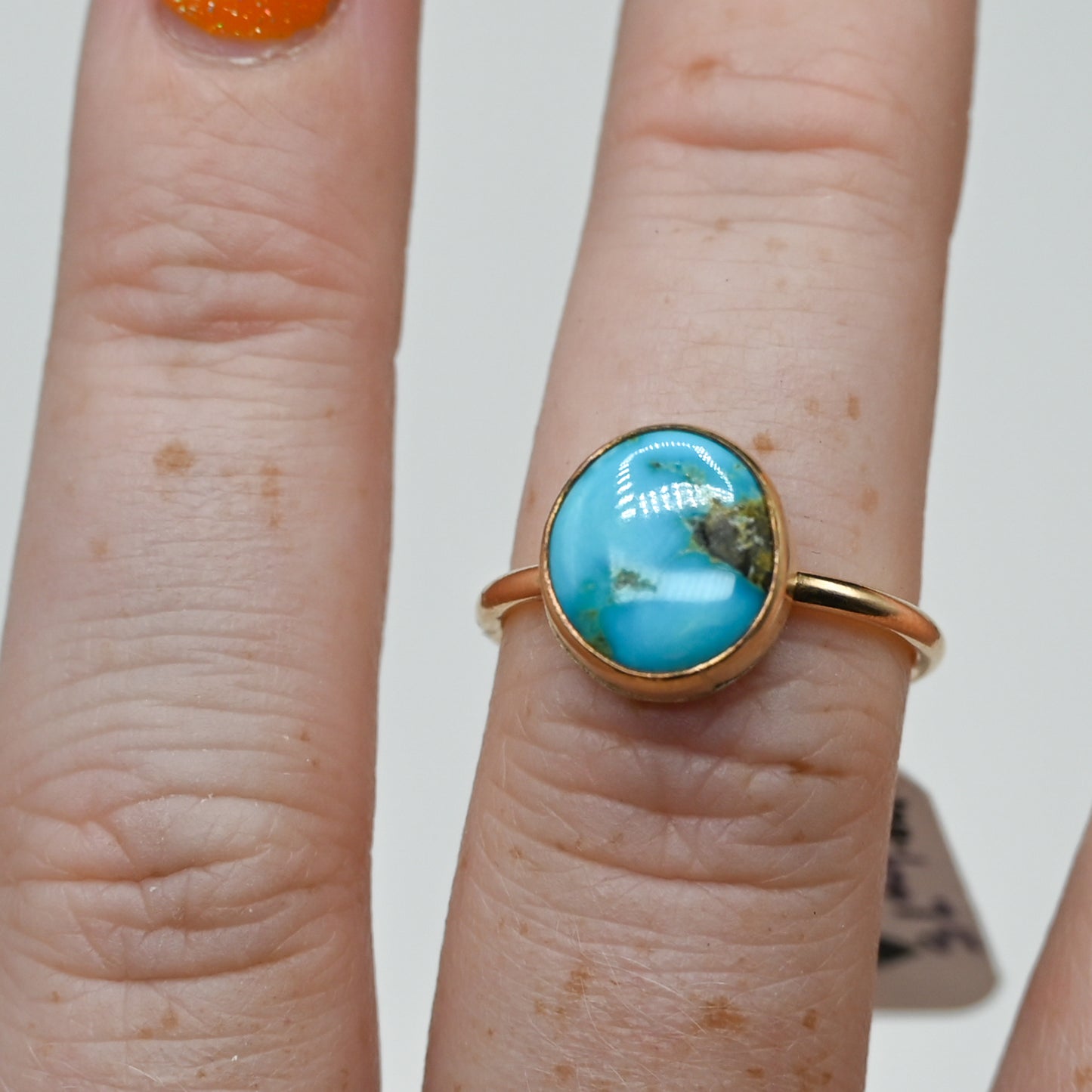 Gold fill AZ south hill turquoise size 6.75