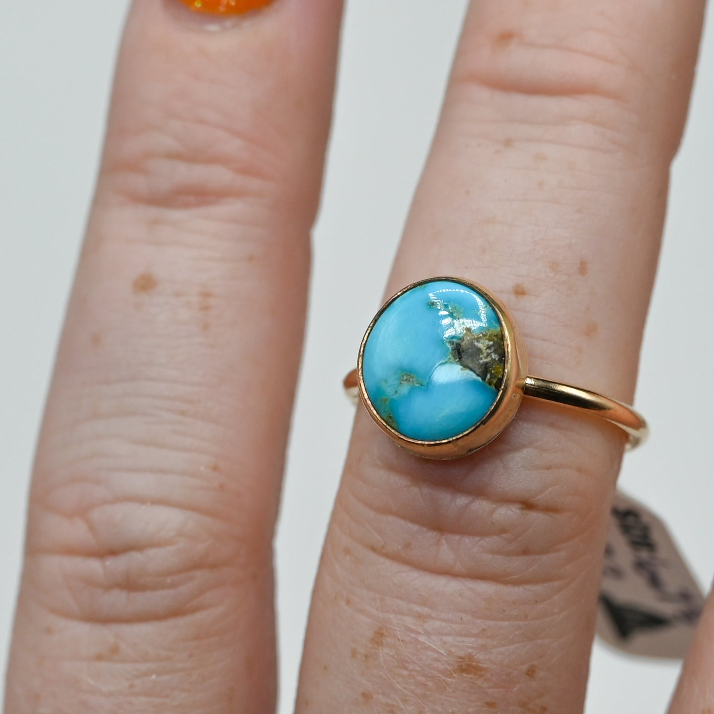 Gold fill AZ south hill turquoise size 6.75