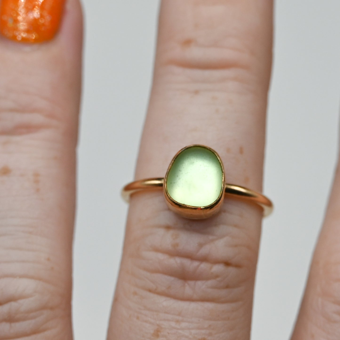 Gold fill UV sea glass size 7