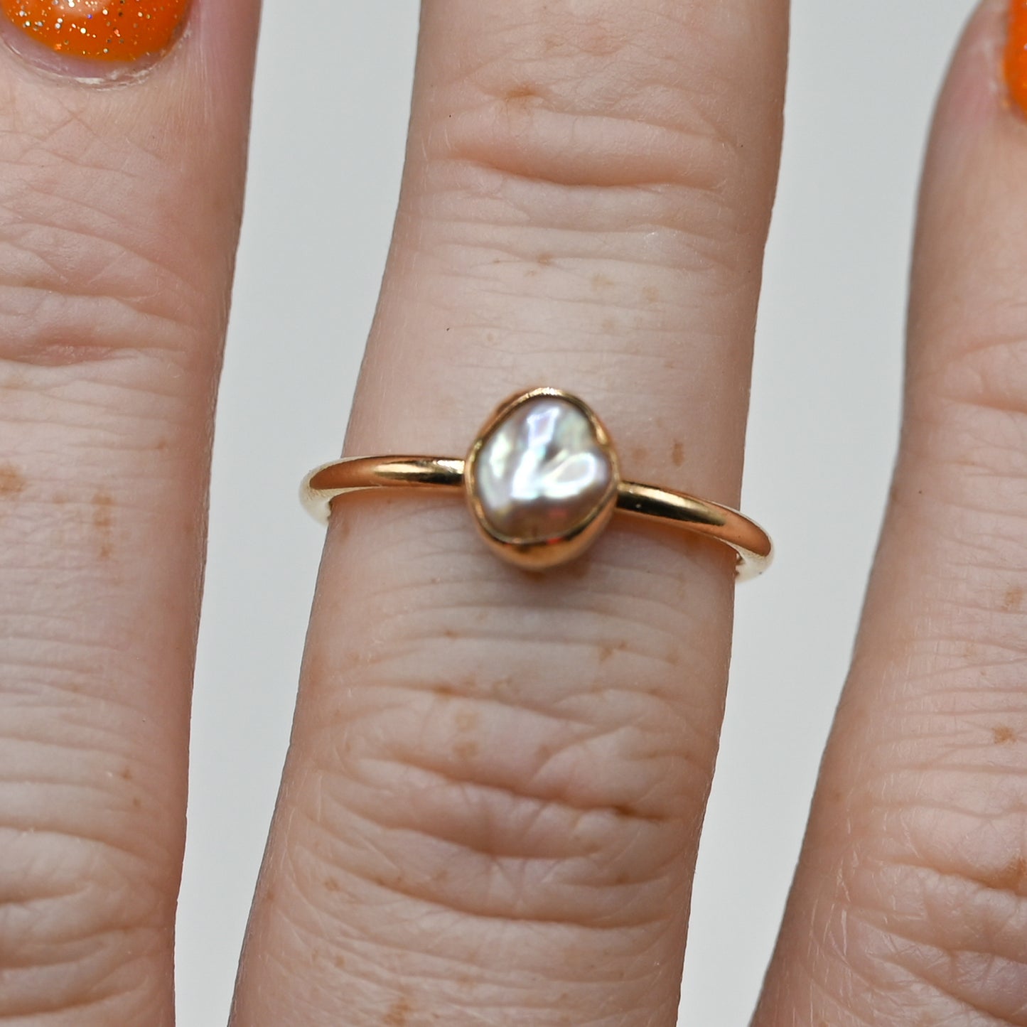 Gold fill keshi pearl size 7