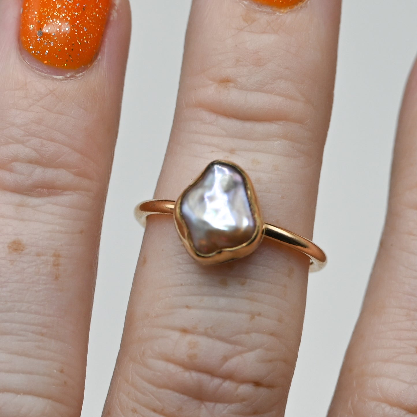 Gold fill keshi pearl size 7