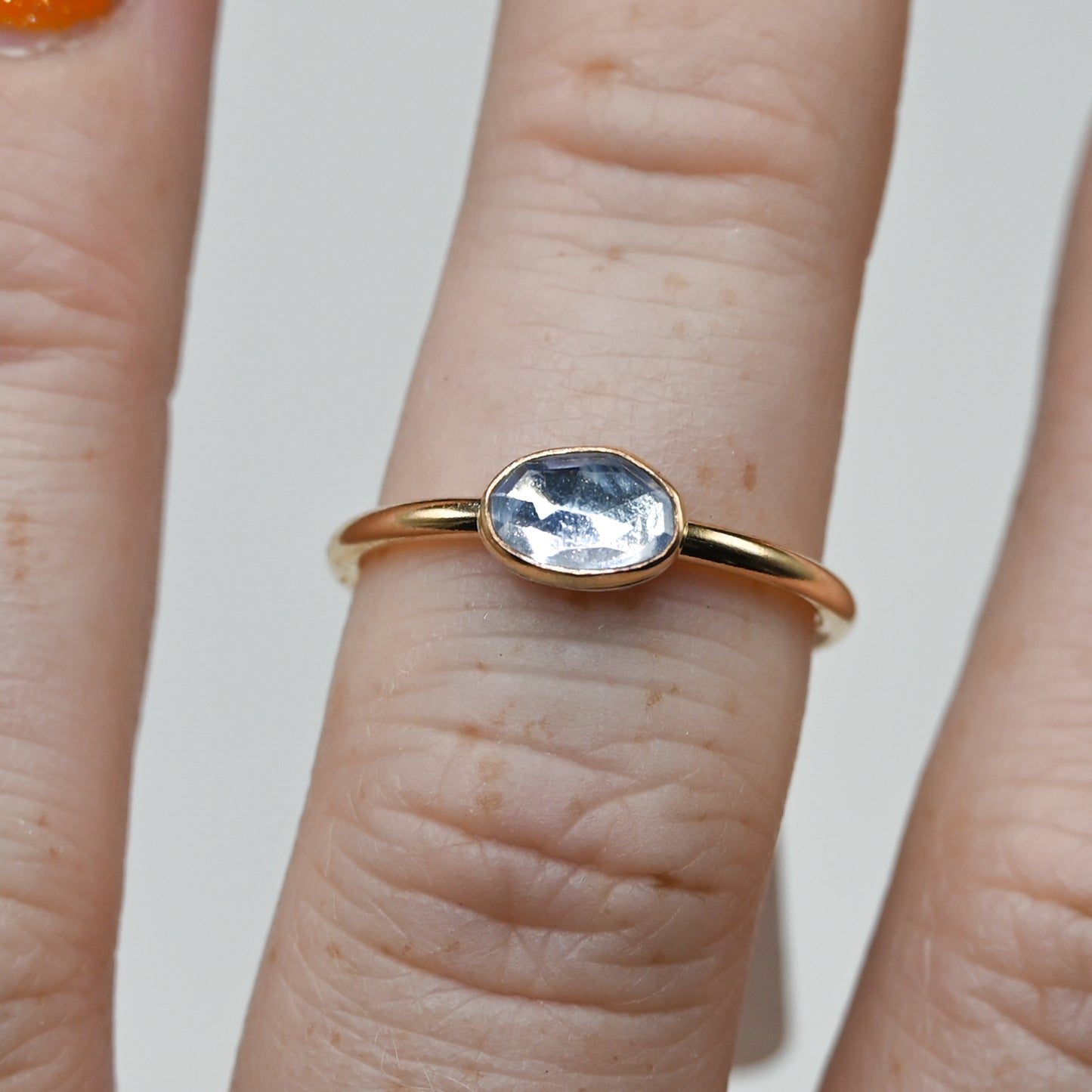 Gold fill rose cut sapphire size 7