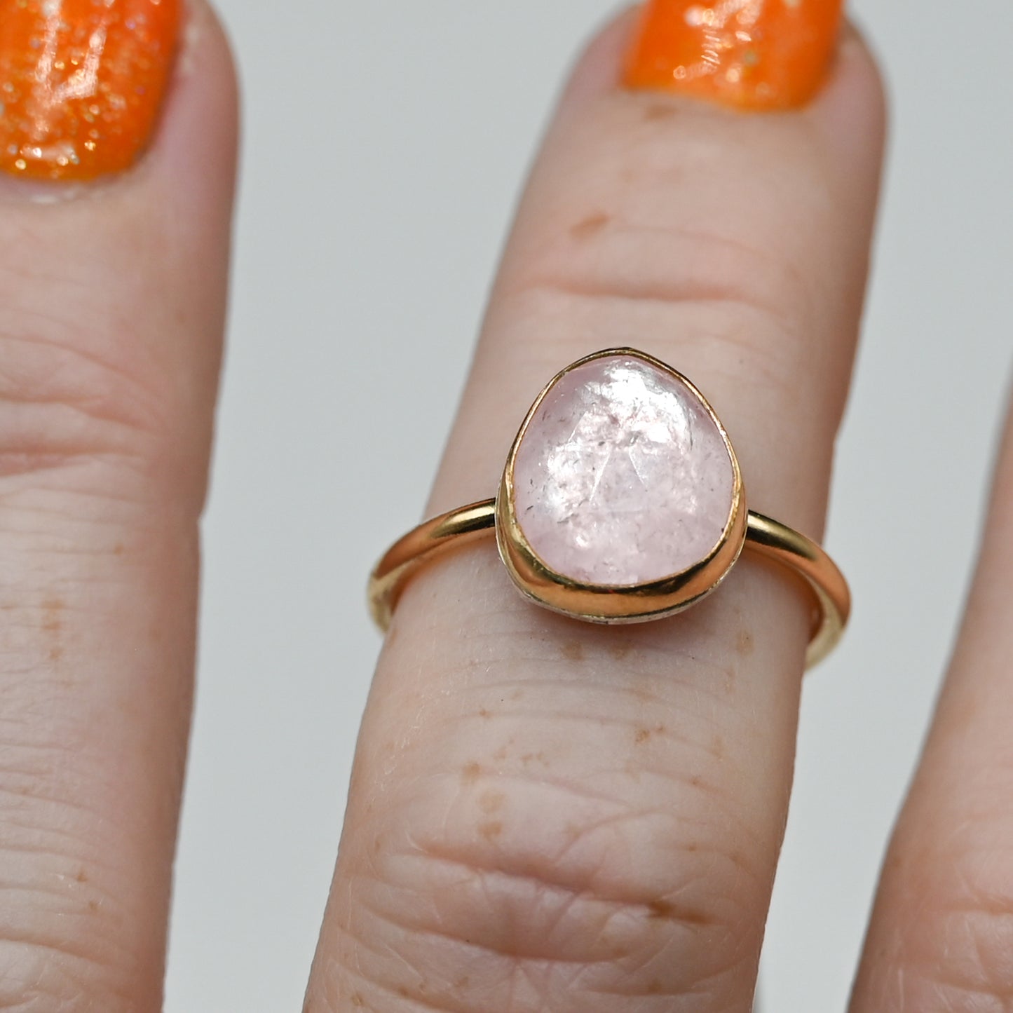Gold fill rose cut morganite size 7