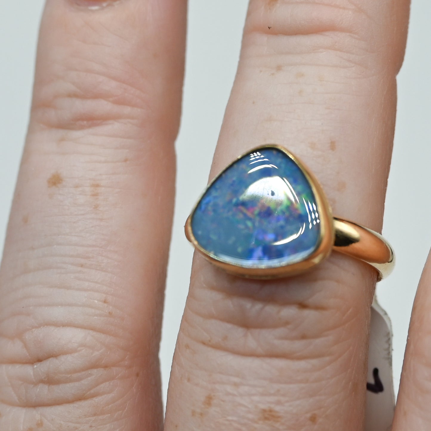 Gold fill xl Australian opal triangle size 7