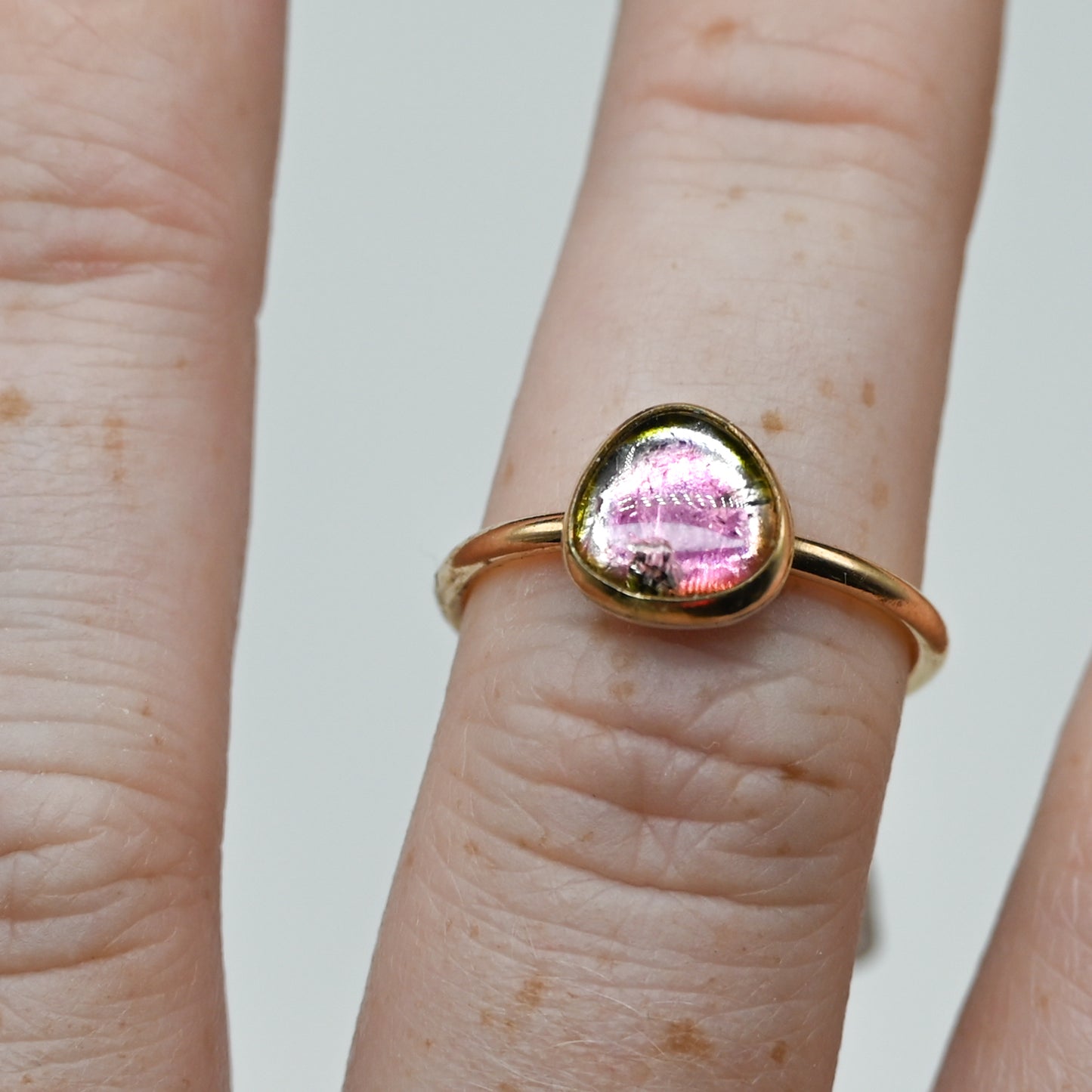 Gold fill watermelon tourmaline size 7