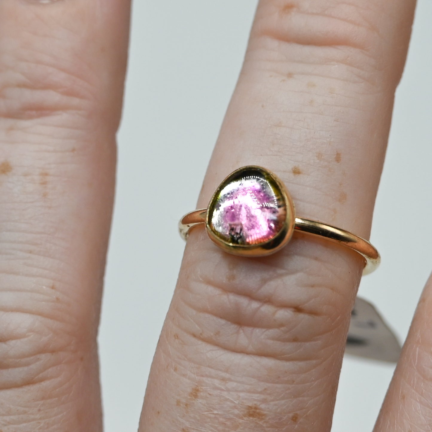 Gold fill watermelon tourmaline size 7