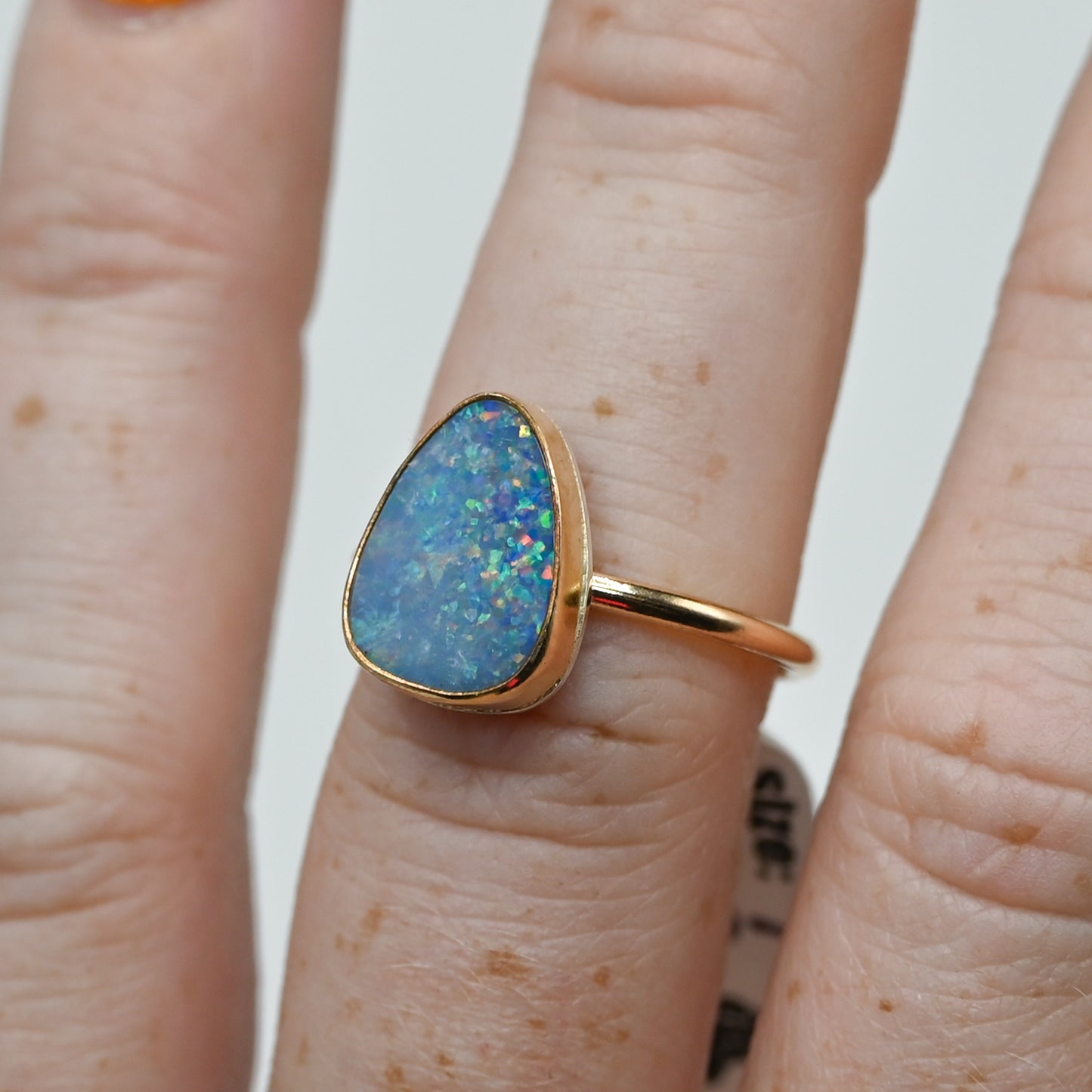 Gold fill Australian opal size 7