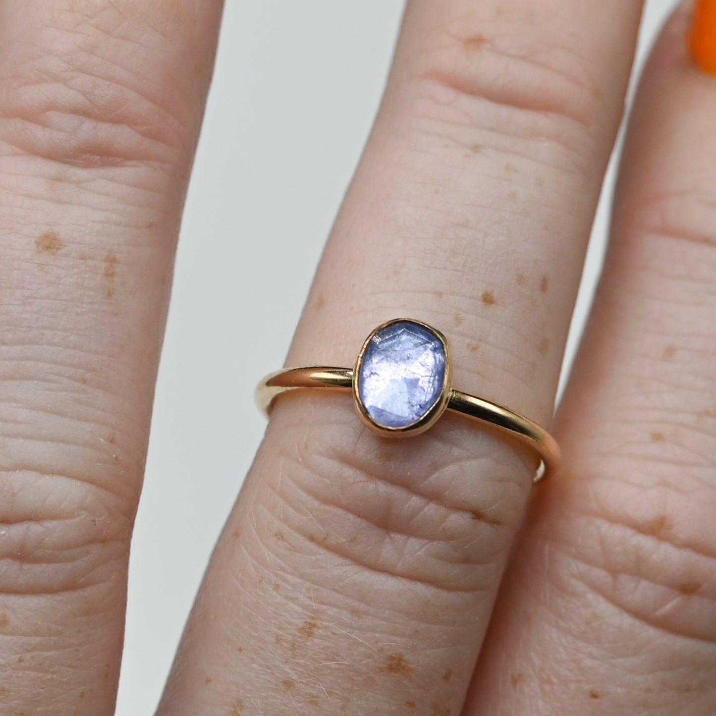 Gold fill rose cut tanzanite size 7