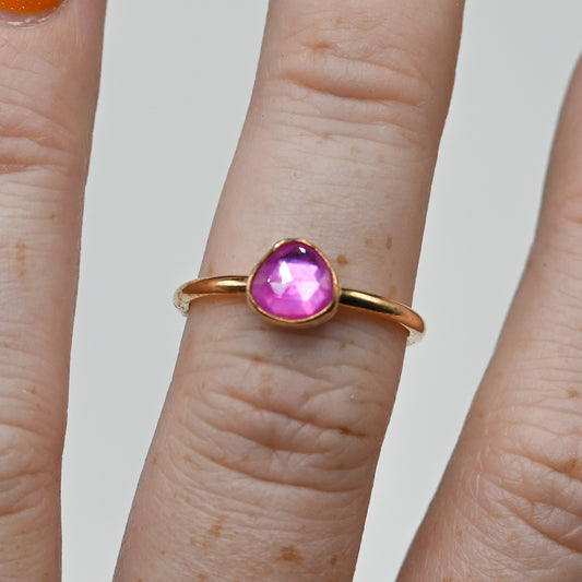 Gold fill rose cut ruby size 7.25