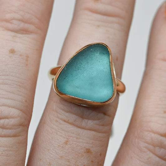 Gold fill xl aqua sea glass size 7.25