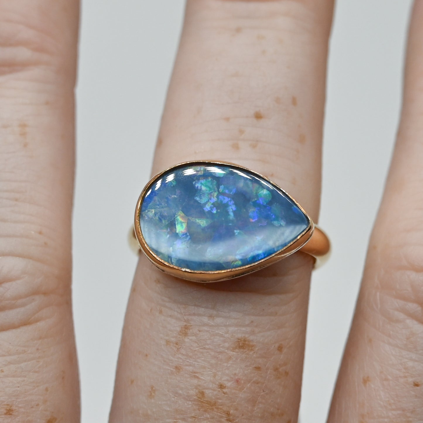 Gold fill xl horizontal Australian opal size 7.75