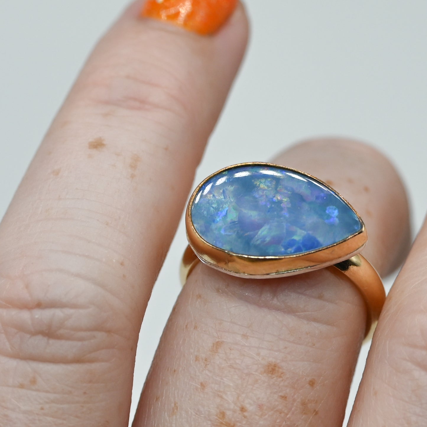 Gold fill xl horizontal Australian opal size 7.75