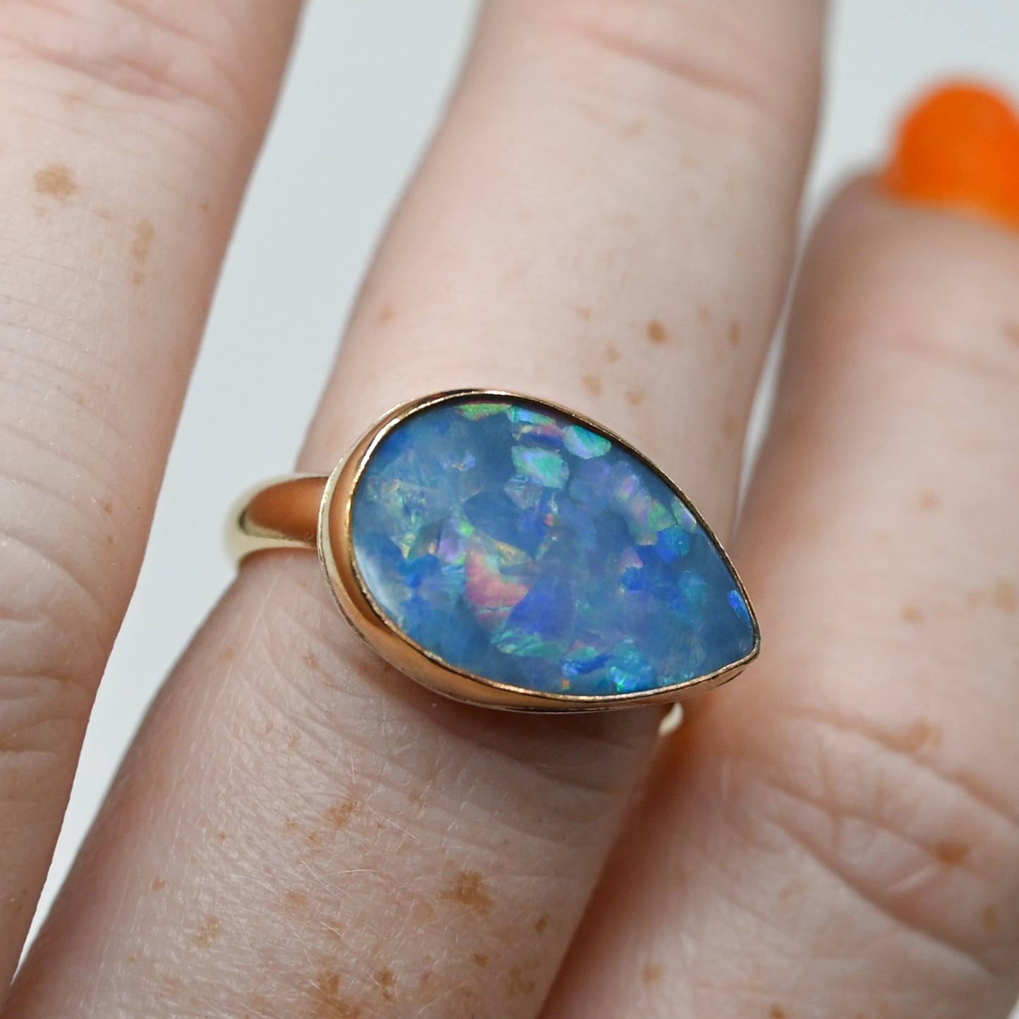 Gold fill xl horizontal Australian opal size 7.75