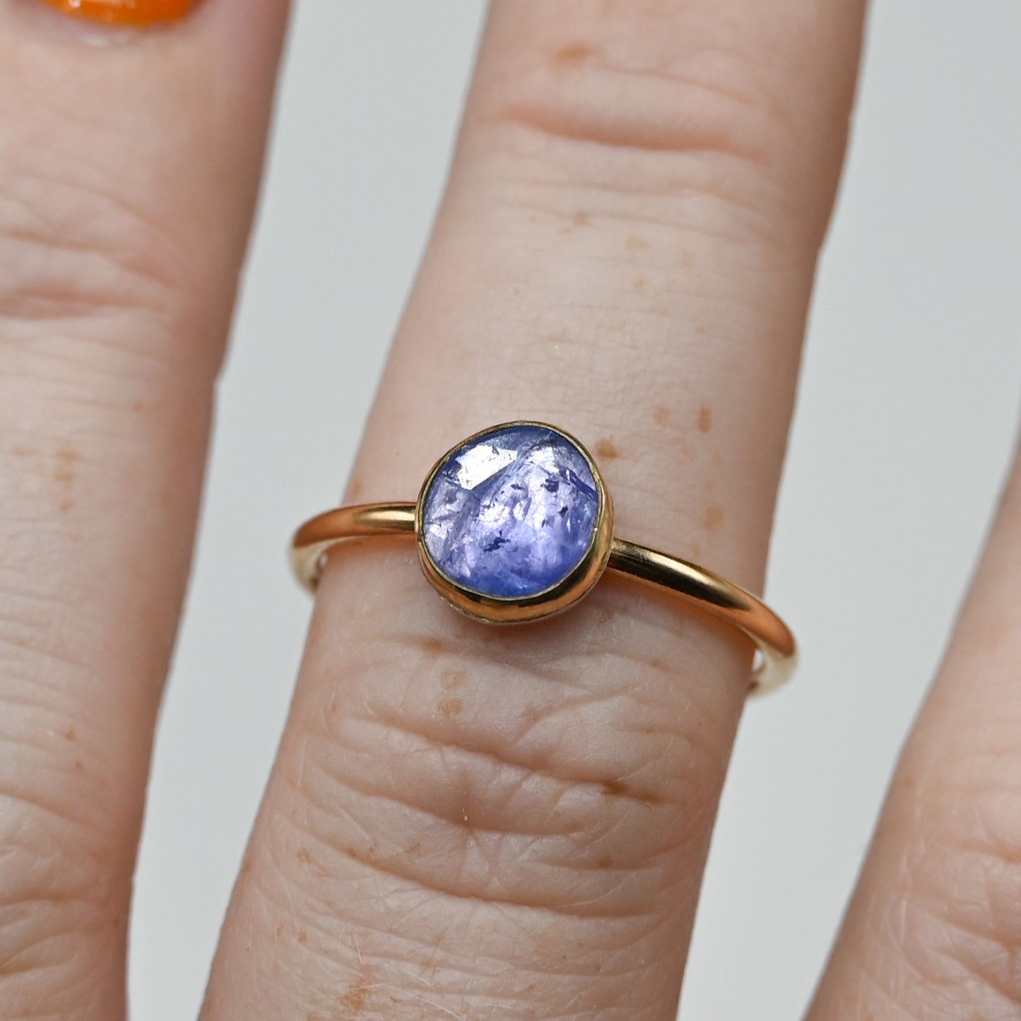 Gold fill rose cut tanzanite size 8
