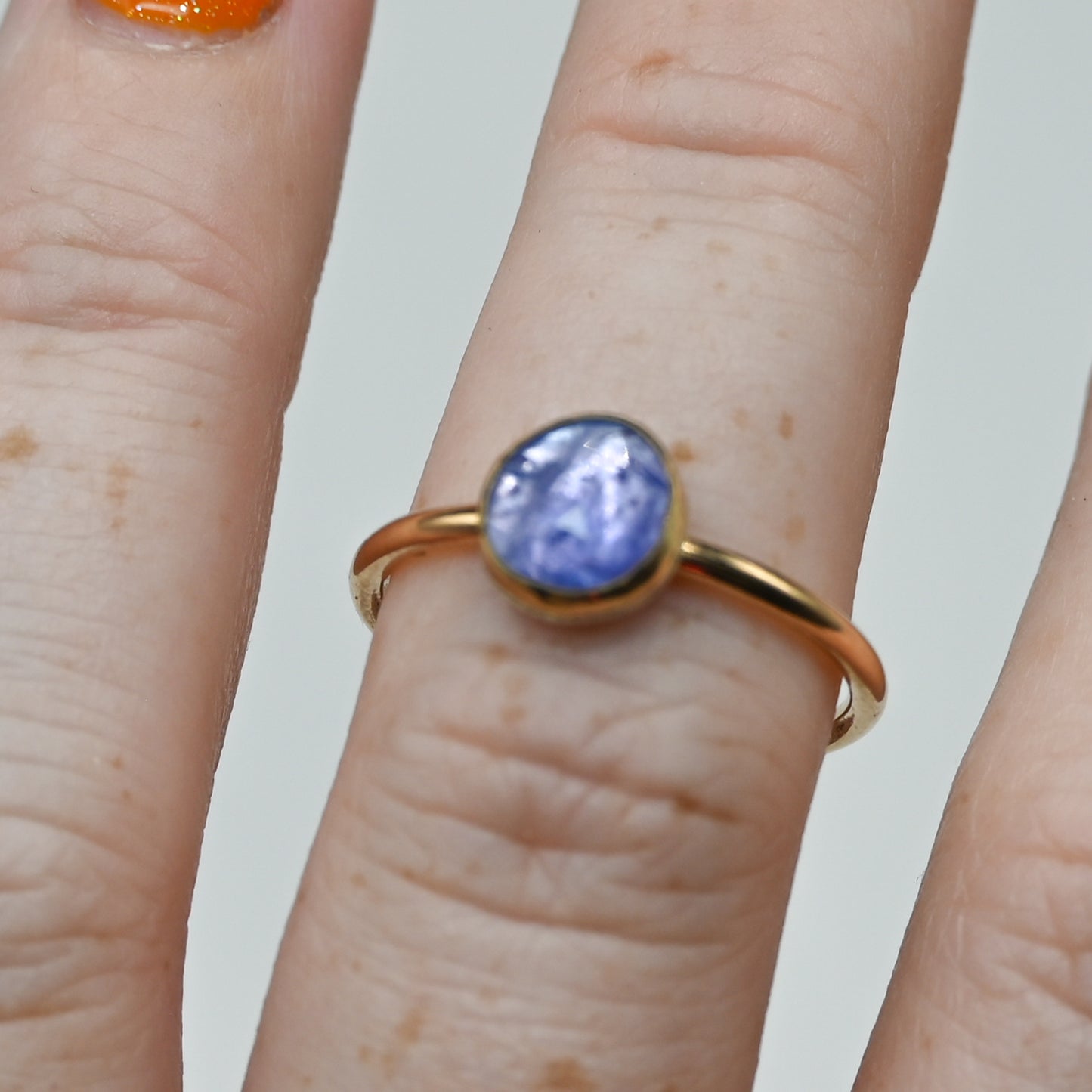 Gold fill rose cut tanzanite size 8