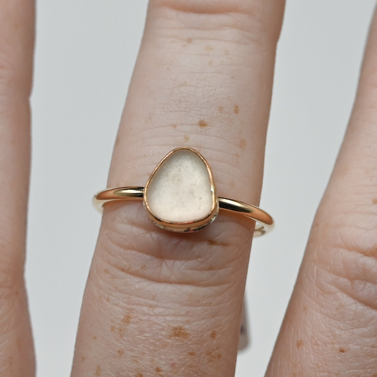 Gold fill pink sea glass size 8.25