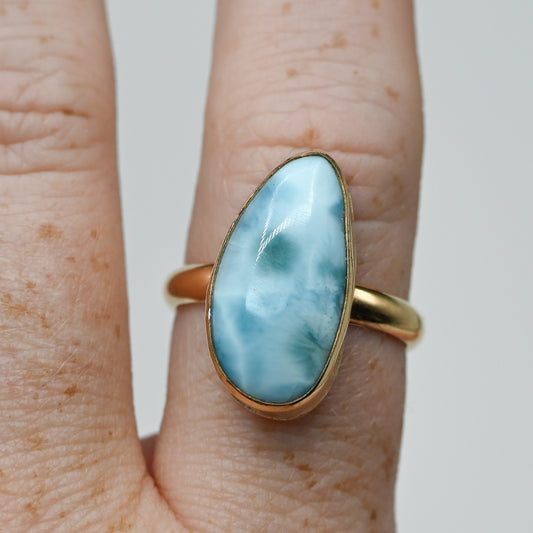 Gold fill xxl larimar size 9