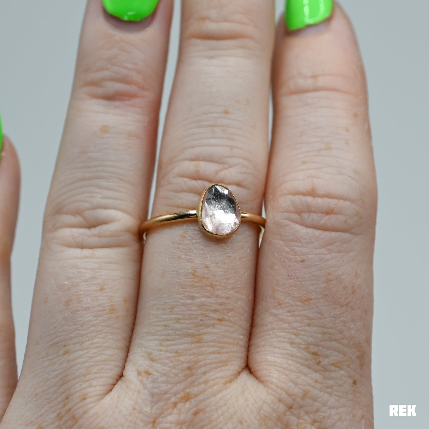 Gold fill rose cut morganite size 7.75