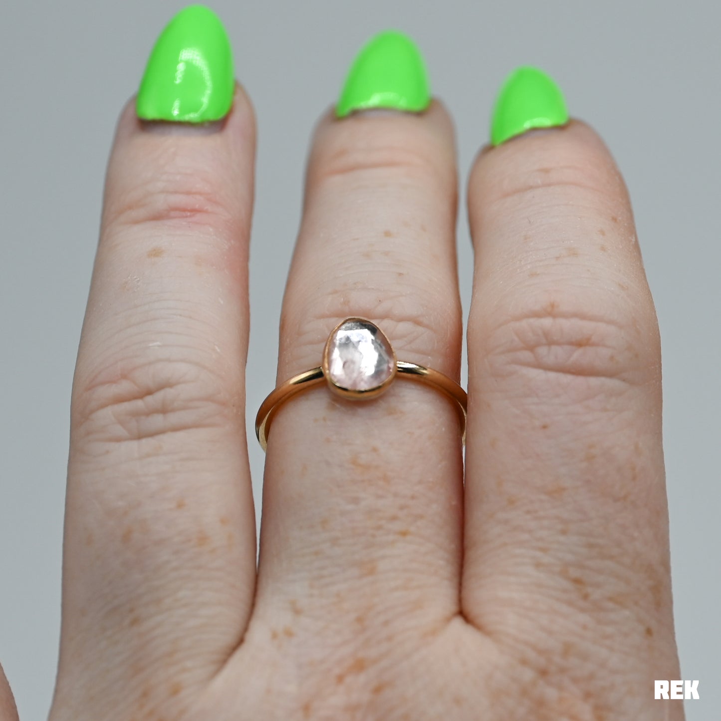 Gold fill rose cut morganite size 7.75