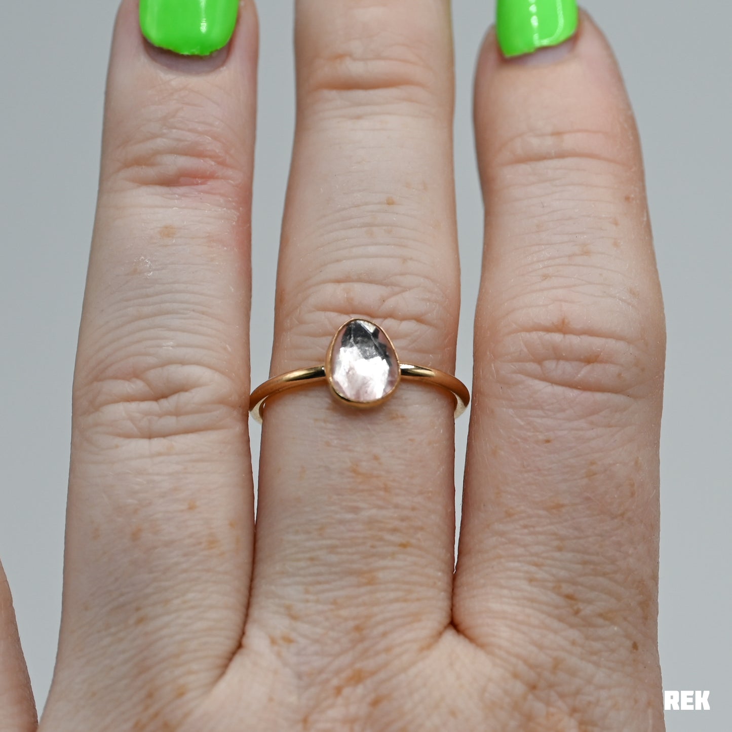 Gold fill rose cut morganite size 7.75