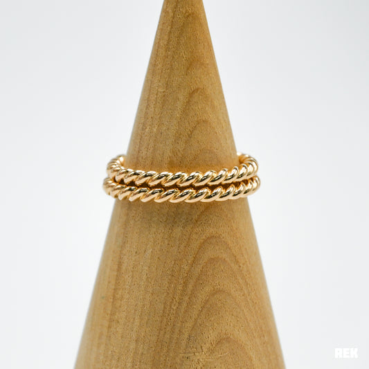 Gold fill 10 gauge thick twist stacker MTO