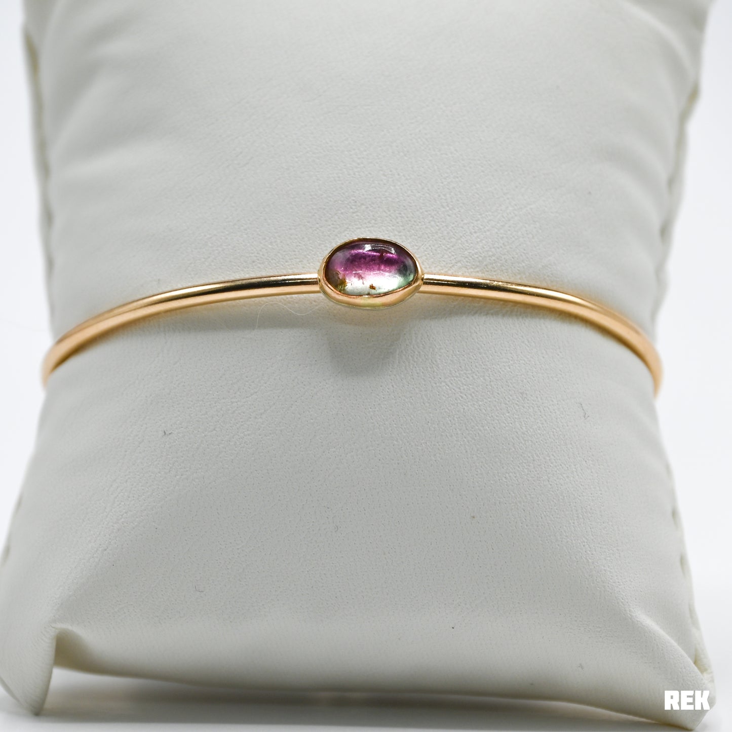 Gold fill watermelon tourmaline cuff