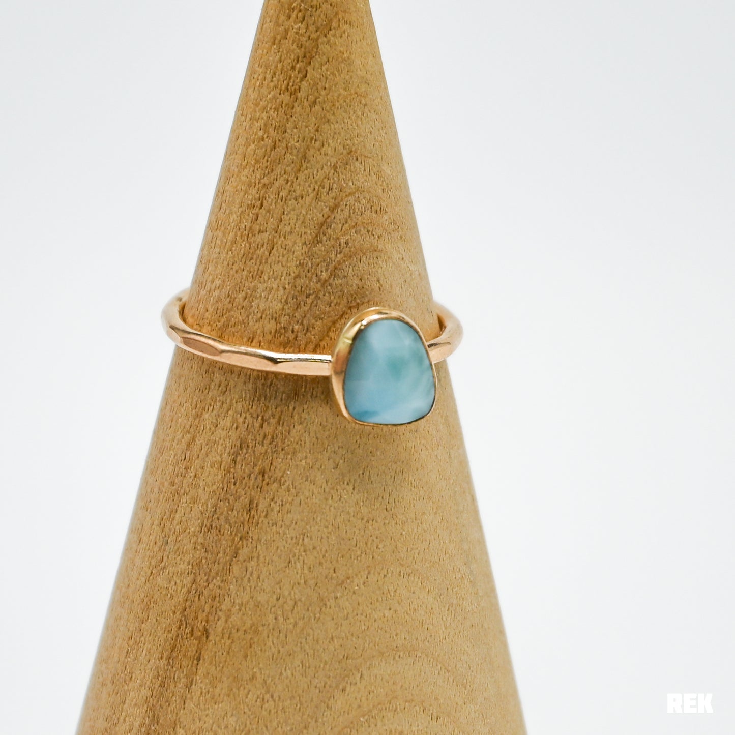 Gold fill rose cut larimar size 8.75
