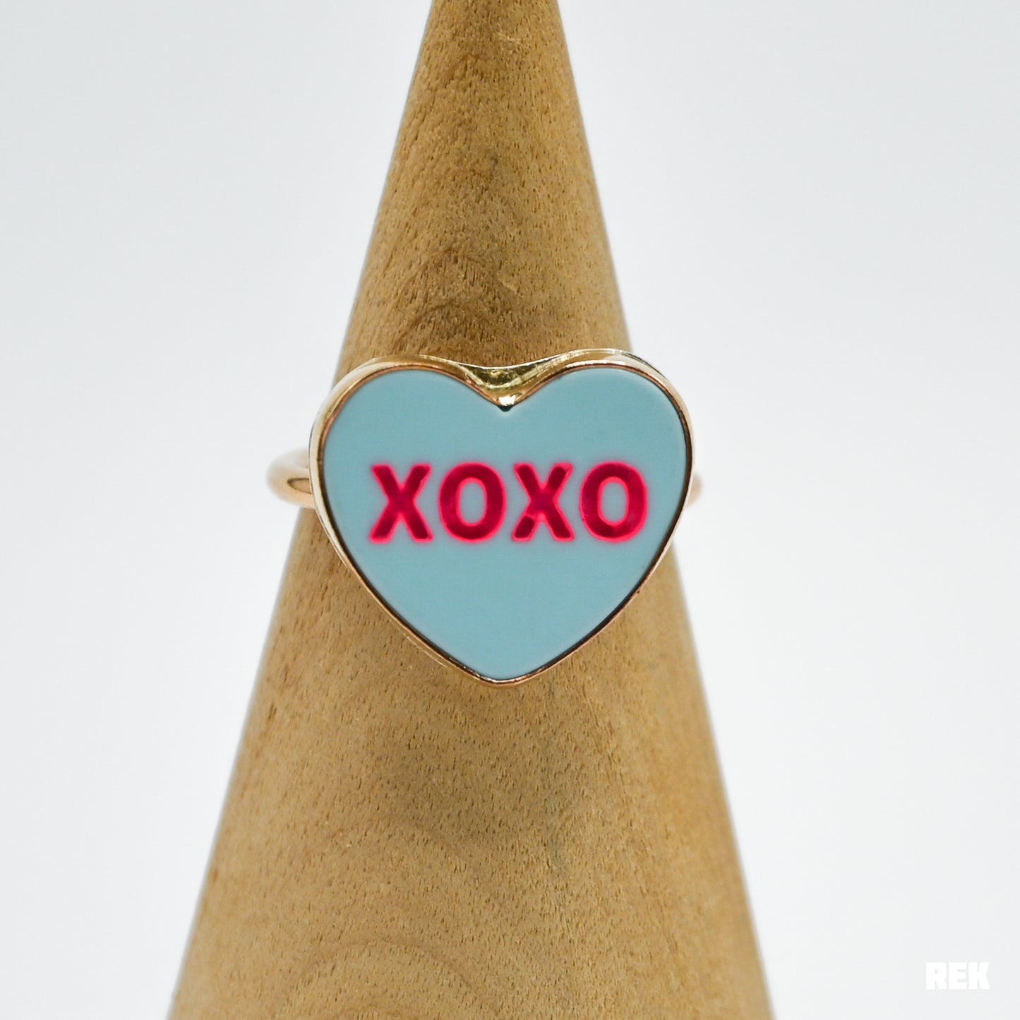 Gold fill xoxo conversation heart size 8.5