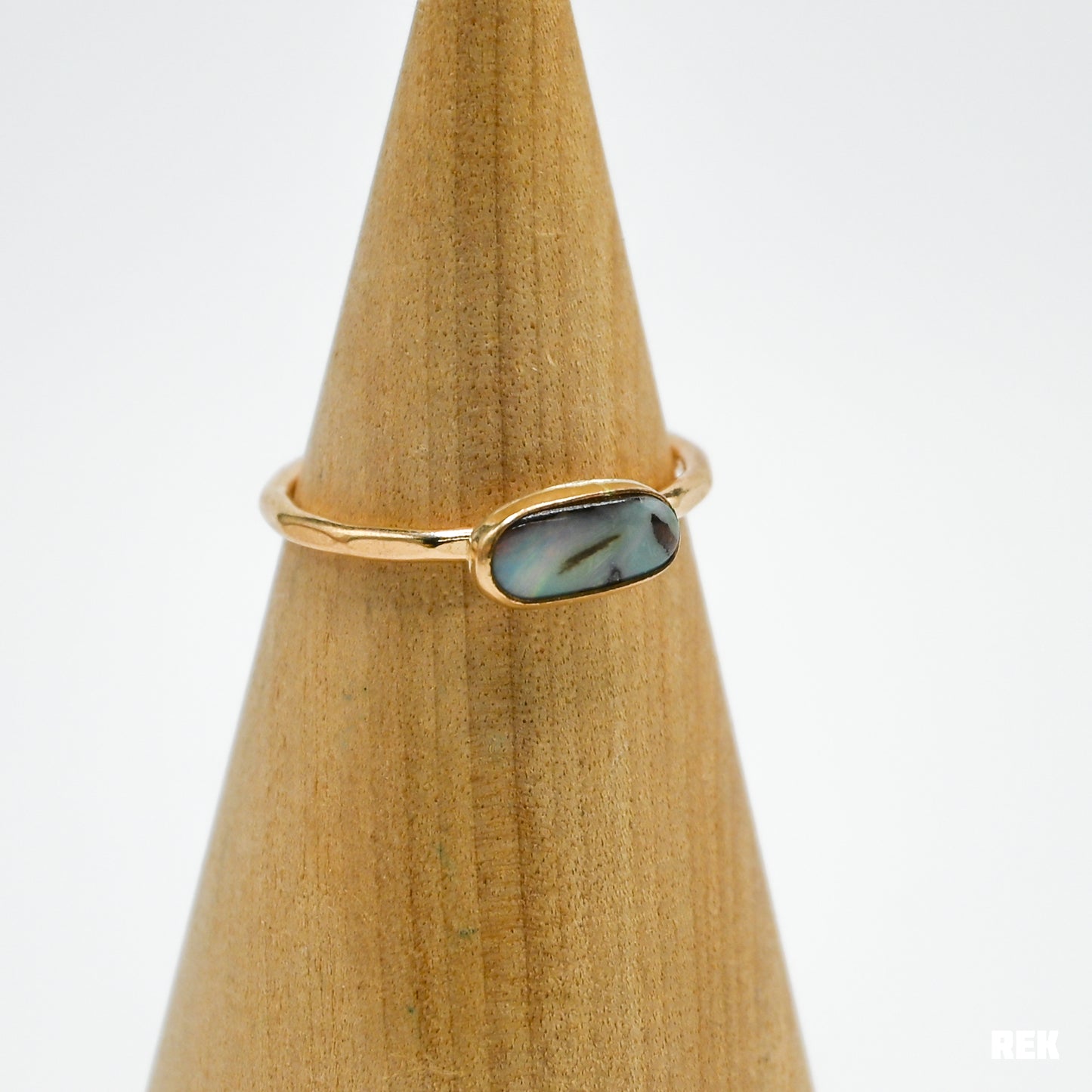 Gold fill mini horizontal Australian boulder opal size 8.25