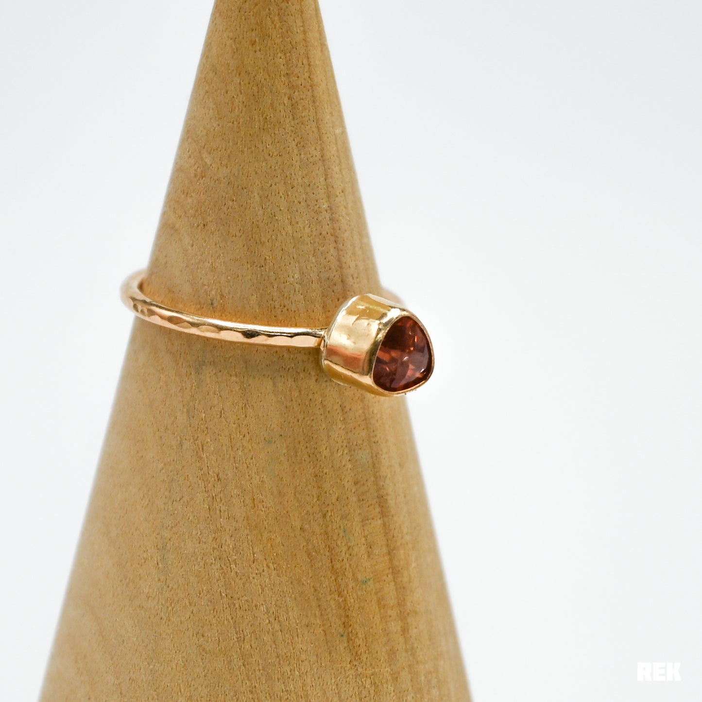 Gold fill faceted trillion garnet size 8.25