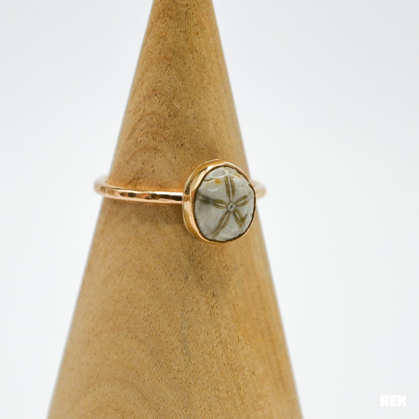 Gold fill mini fossilized sand dollar size 8.25