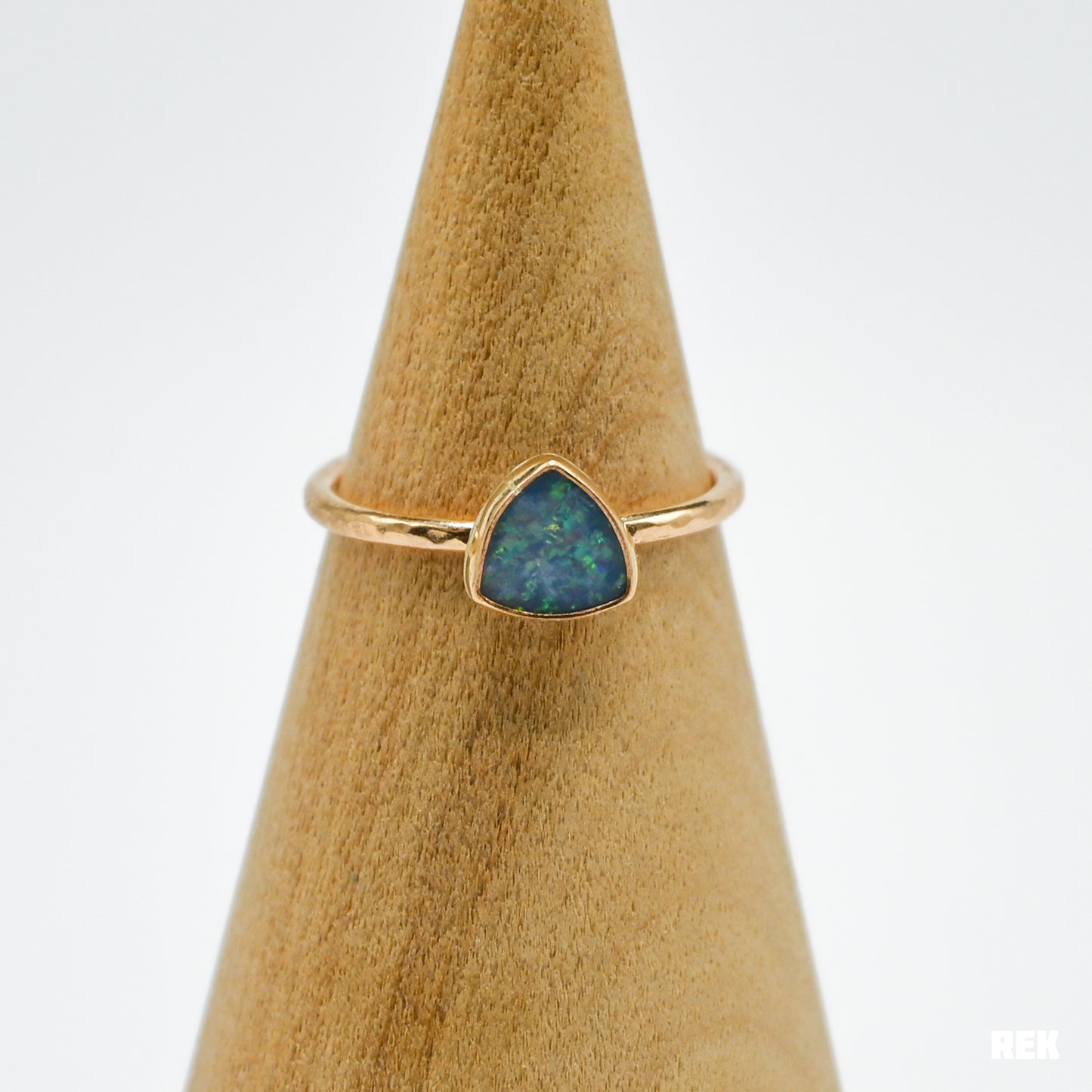 Gold fill trillion Australian opal size 7.5