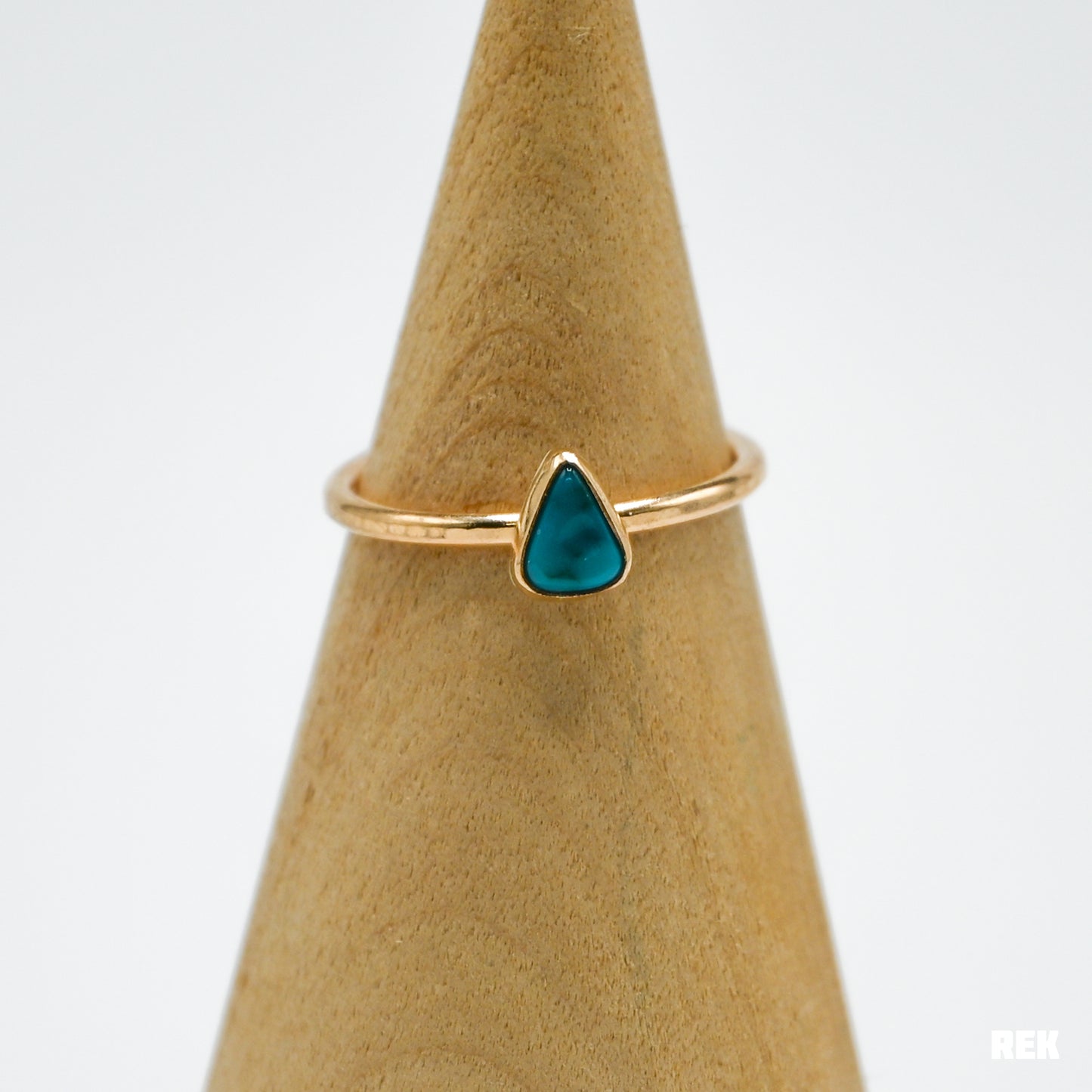 Gold fill tiny bluebird turquoise size 7