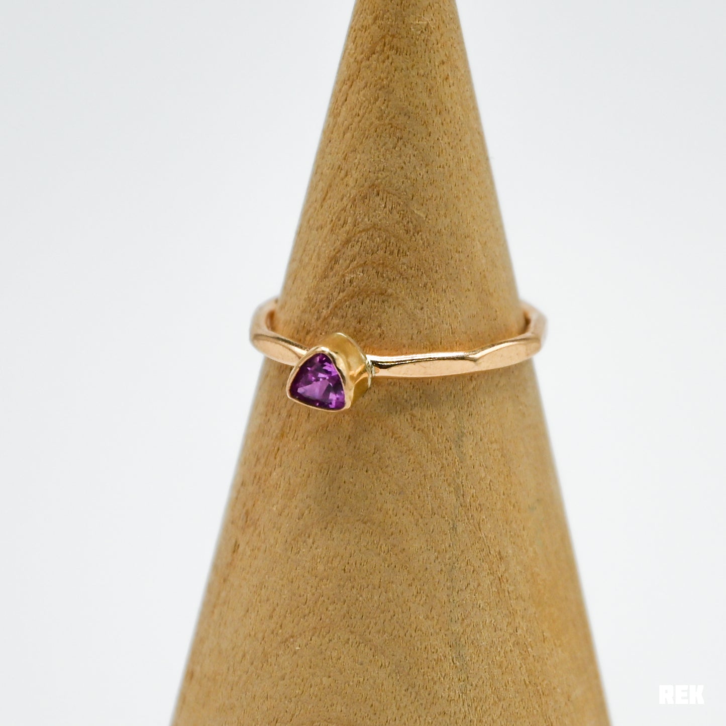 Gold fill tiny trillion pink tourmaline size 7