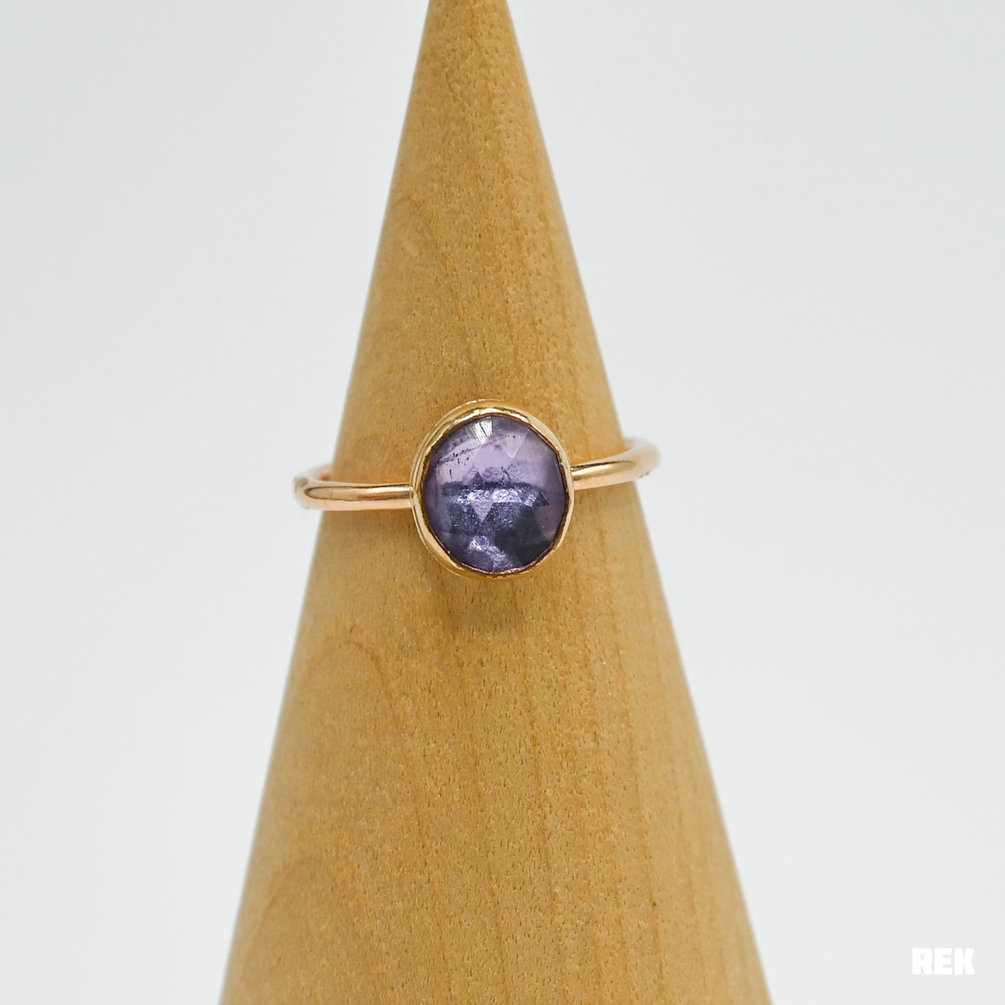 Gold fill rose cut amethyst size 7