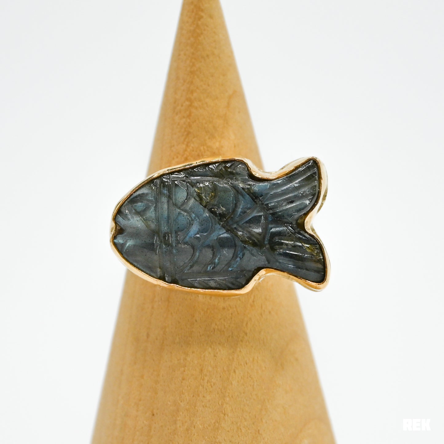 Gold fill carved Labradorite size 7.5