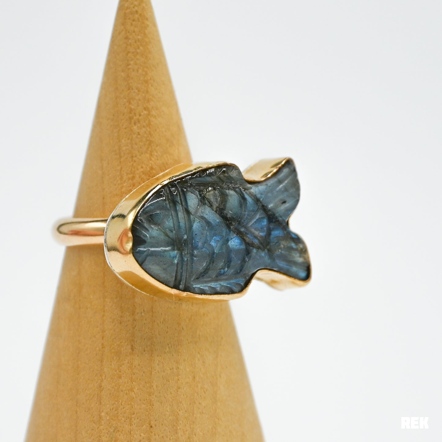 Gold fill carved Labradorite size 7.5