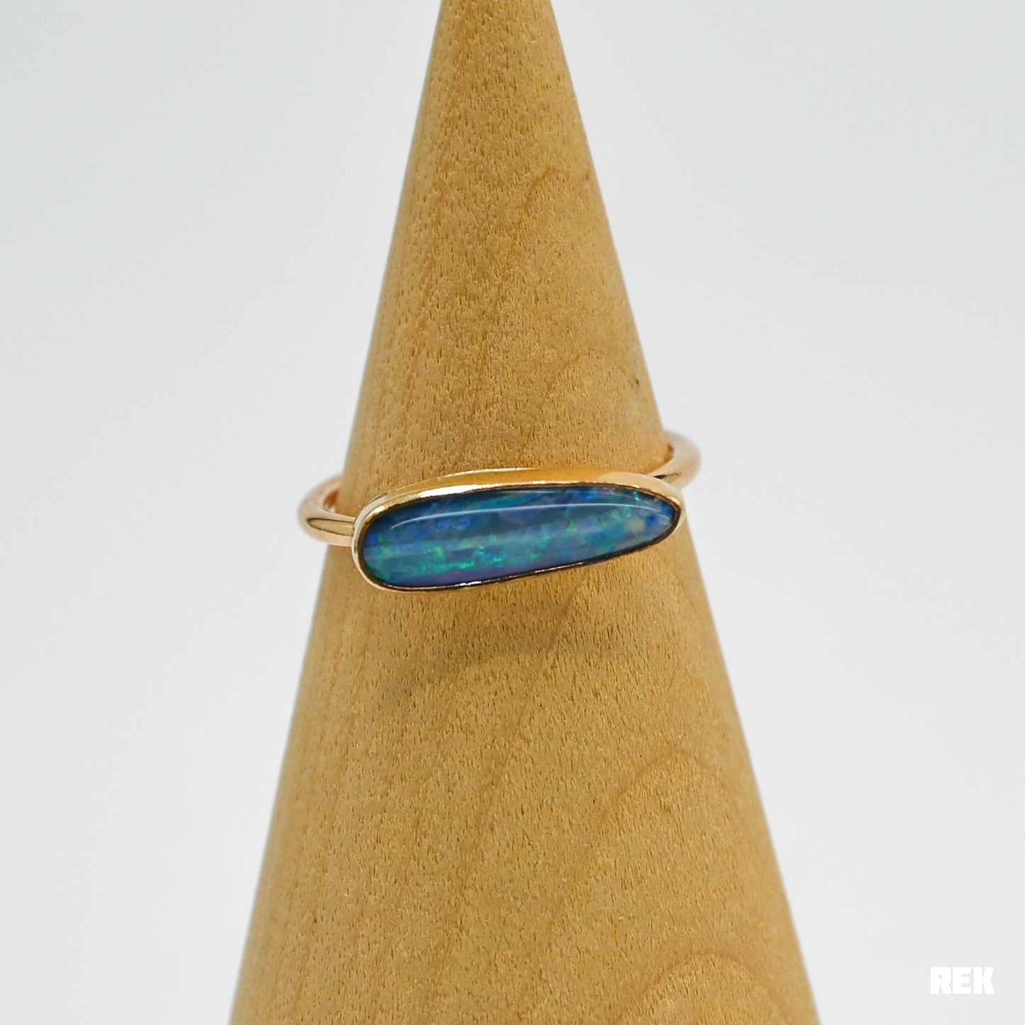 Gold fill horizontal Australian opal size 7.75