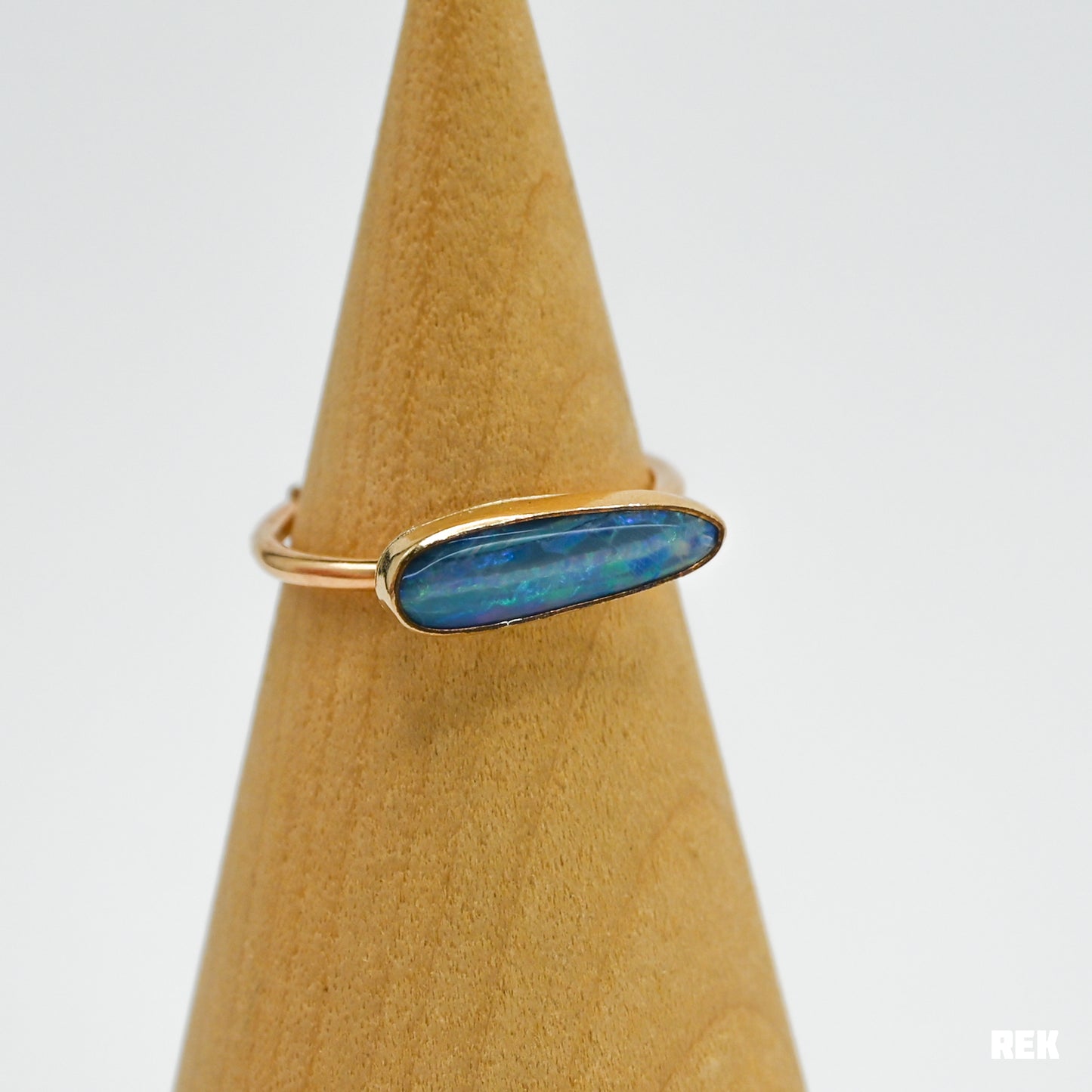 Gold fill horizontal Australian opal size 7.75